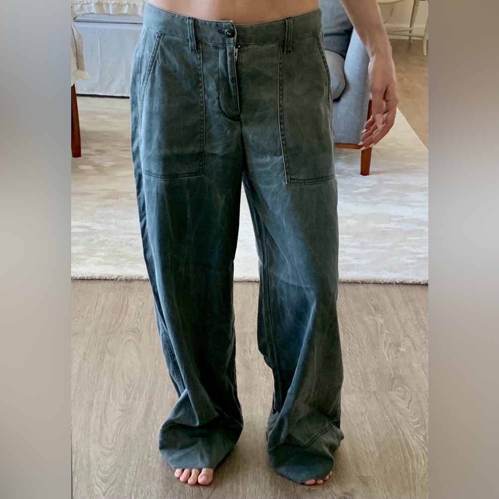 Wide Leg Army Green Pants